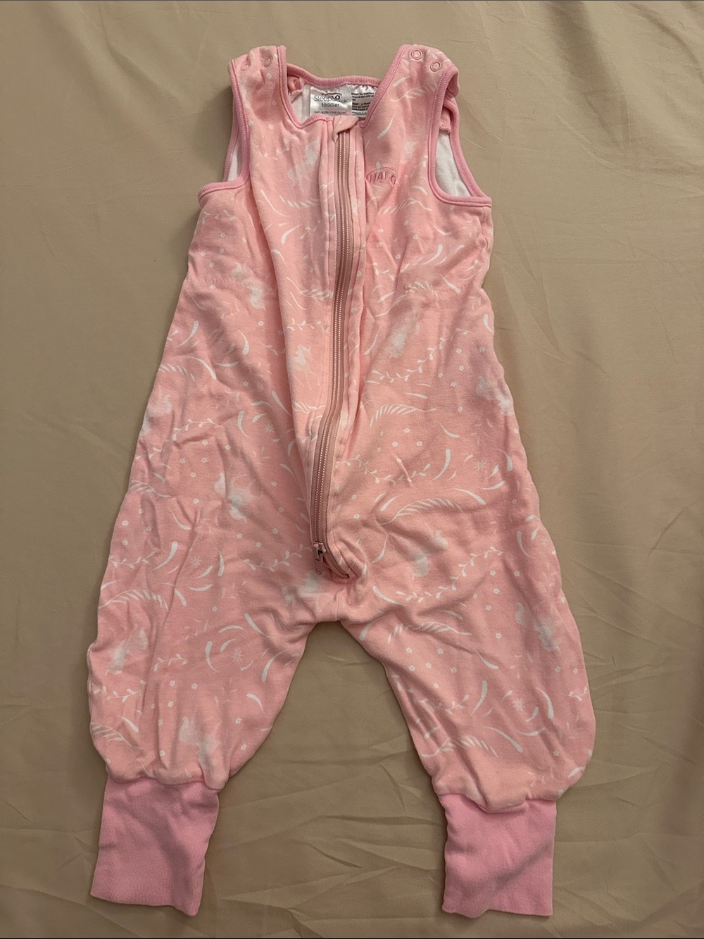 Halo Pink Sleeveless Baby Sleep Sack One-Piece with Zip